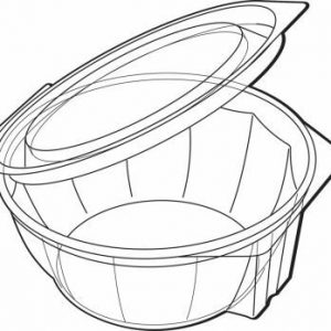 Large Hinged Round Salad Container