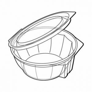 Small Hinged Round Salad Container