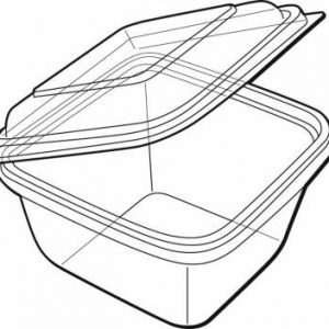 Square Show Bowl 450ml Dome Lid