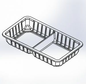 Clear Flat Divided Tray