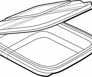 Square Show Bowl 500ml Dome Lid
