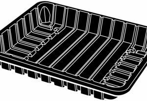 Black/White/Clear Overwrap Tray (8 x 7 x 30)