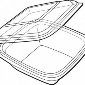 Square Show Bowl 250ml Dome Lid