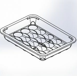 Black/White/Clear Meatball MAP Tray (9 x 7)