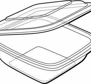 Square Show Bowl 1000ml Dome Lid