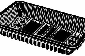 Black/White/Clear Shallow Tray (8 x 5 x 32)